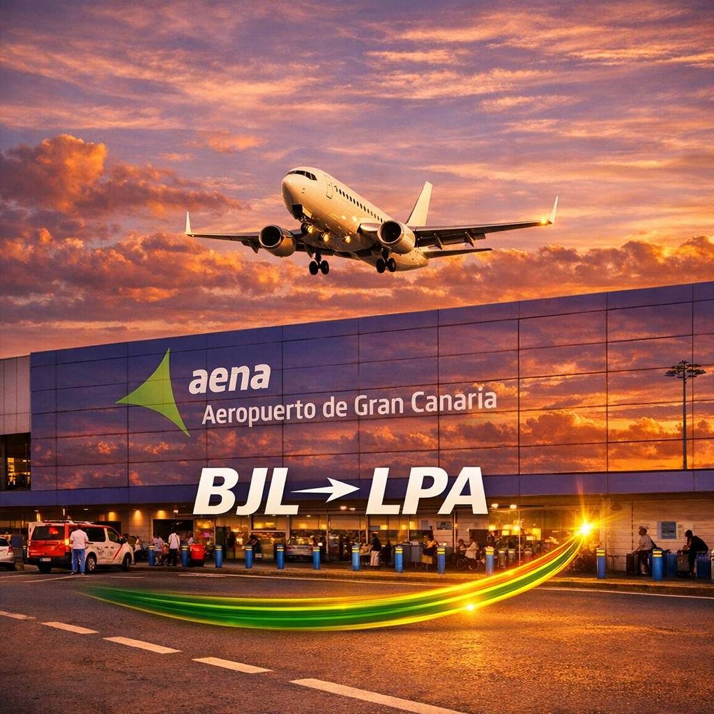 Vuelo directo WRK611 Banjul (BJL) destino Gran Canaria (LPA) en 3 horas non-stop, Gambia a España (Europa). Vuelo directo WRK611 Banjul (BJL) destino Gran Canaria (LPA) en 3 horas non-stop, Gambia a España (Europa).