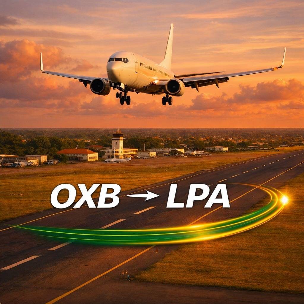 Vuelo directo WRK612 Bisáu (OXB) destino Gran Canaria (LPA) en 3 horas y 30 minutos, non-stop, Guinea Bisáu a España (Europa). Vuelo directo WRK612 Bisáu (OXB) destino Gran Canaria (LPA) en 3 horas y 30 minutos, non-stop, Guinea Bisáu a España (Europa).
